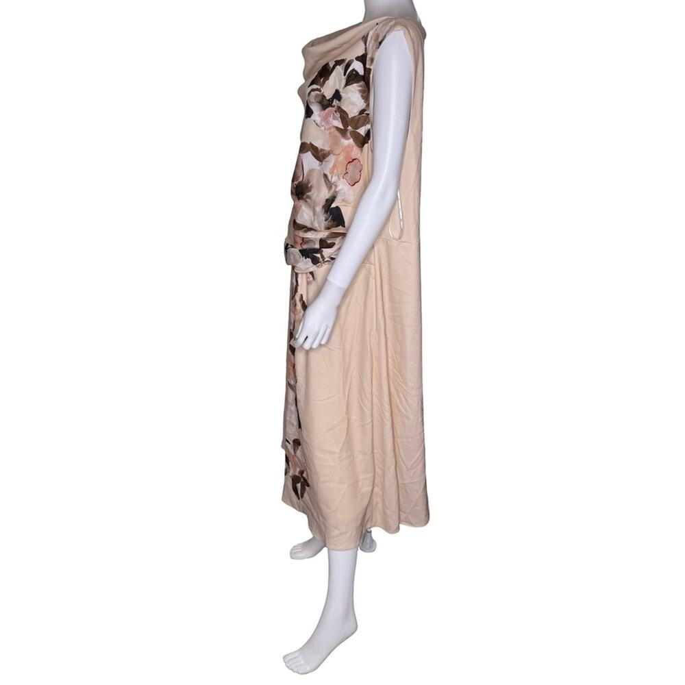 DKNY Plus Size Cowlneck Cascading-Floral Midi Dress Women’s Sz 20W - Picture 4 of 9
